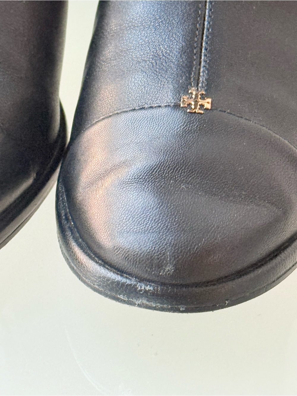 Tory Burch Black Tall Leather Block-Heel Boots - Picture 4 of 6